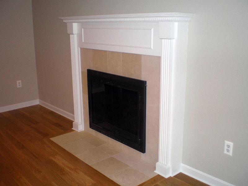 Wood Mantle with Tile 1.JPG - Wood Mantle with Tile 1